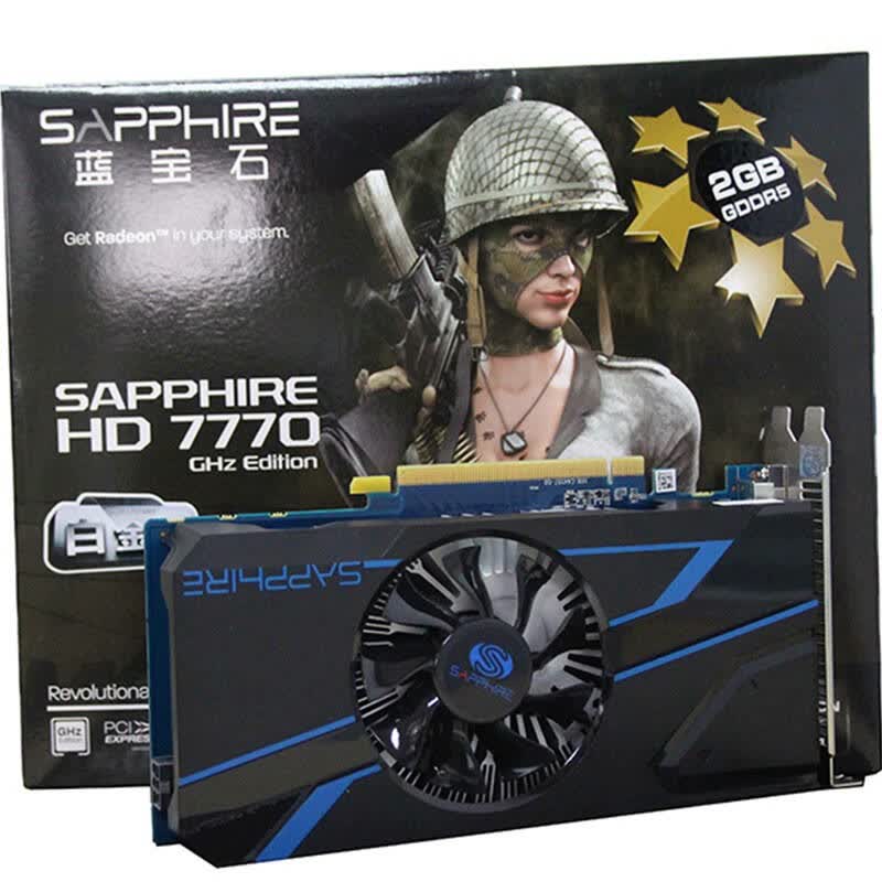 蓝宝石(sapphire) hd7770 2g gddr5白金版1000/4000mhz 2gb/128bit
