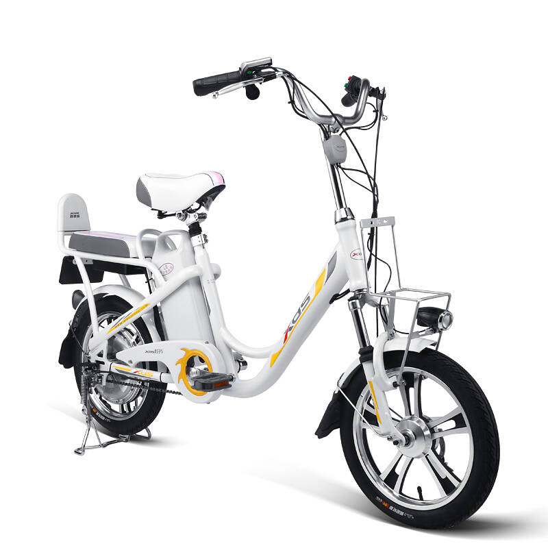 xds喜德盛电动自行车48v锂电池电动车16寸一体轮电动自行车豹子5 白色