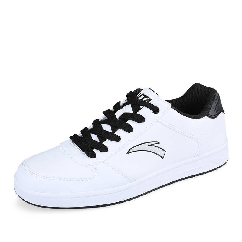 安踏男鞋 板鞋男子休闲鞋运动鞋 时尚滑板鞋 防滑耐磨 安踏白/黑 42