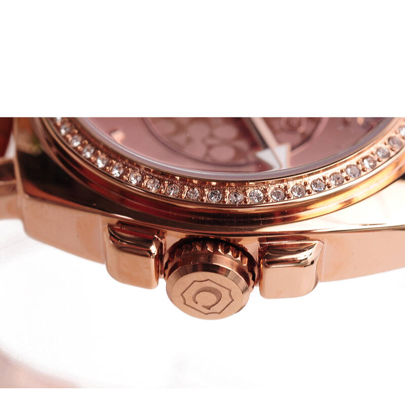 蔻驰(coach)手表女士玫瑰金色贵气时尚镶钻女表 14501387