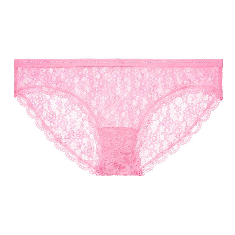 victorias secret 维多利亚的秘密女士亮粉色蕾丝性感内裤 313831 s