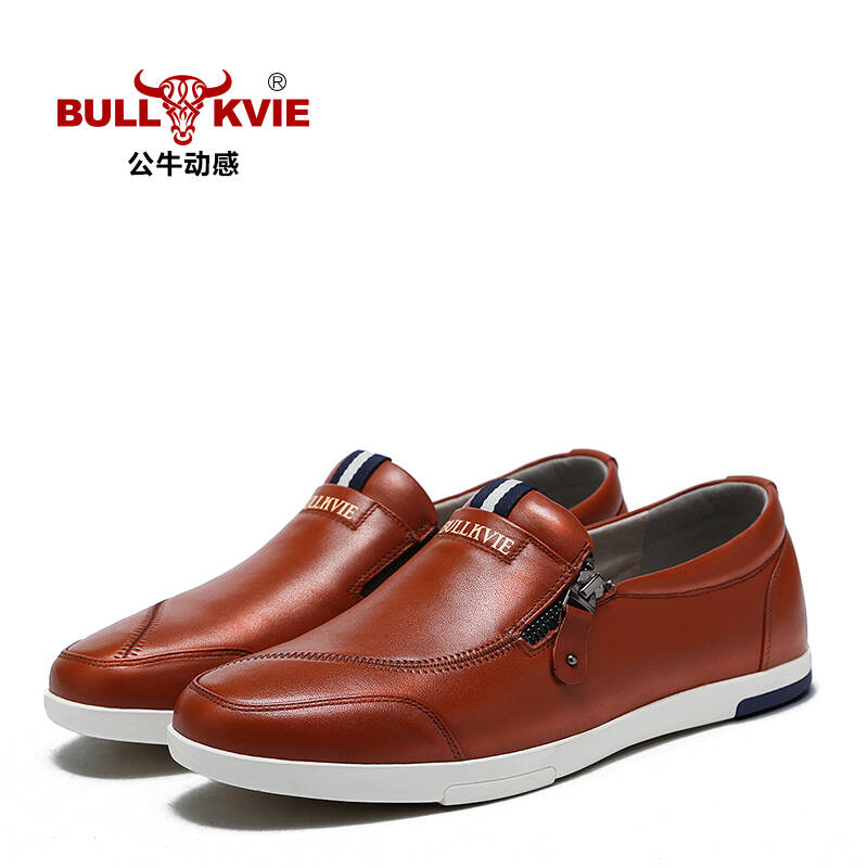 公牛动感(bullkvie)男士休闲鞋韩版时尚套脚懒人鞋新款休闲皮鞋舒适