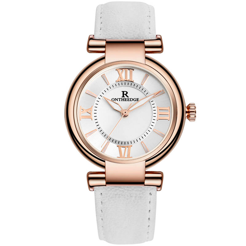 瑞之缘手表女士时尚防水真皮带手表石英表潮流韩版女表男女学生手表非