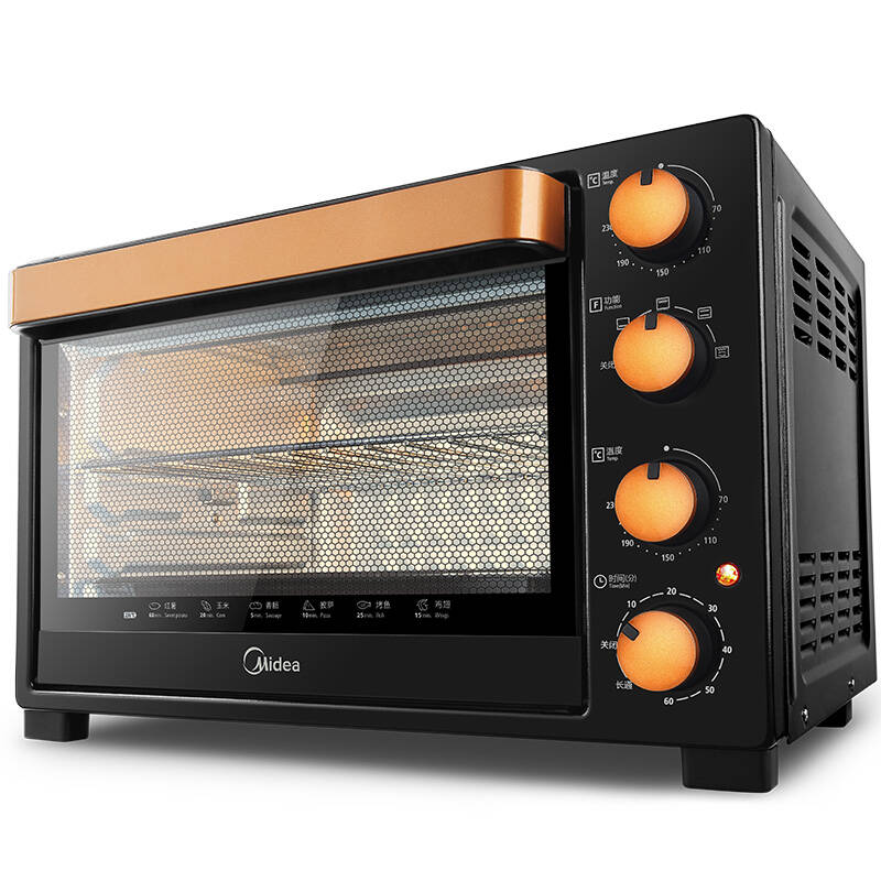 美的(midea)电烤箱家用多功能 旋转烧烤t3-l326b 32l黑色