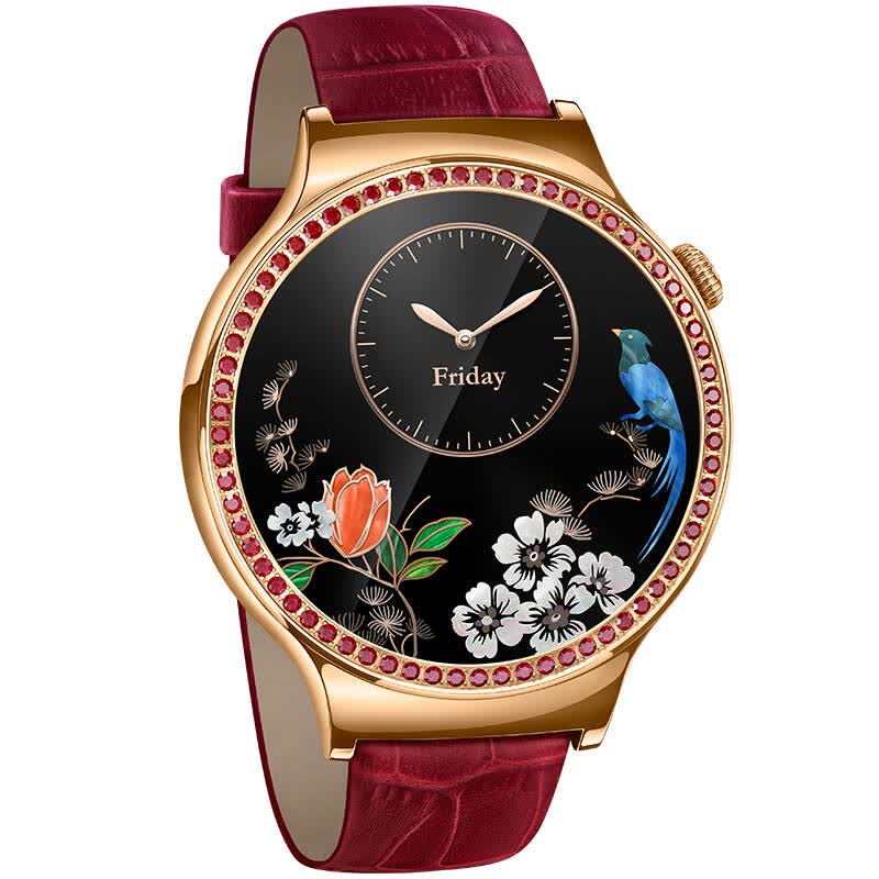 华为huawei watch 星月系列 智能手表(施华洛世奇天然宝石 红色鳄鱼纹