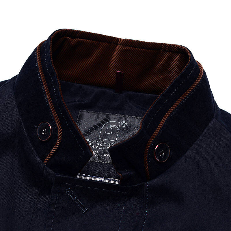 godson高驰男装风衣 秋冬男士中长款单排扣修身大衣商务休闲外套 05深