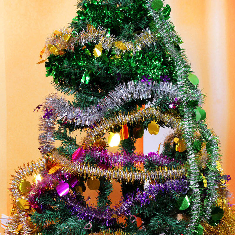 梦之艺圣诞彩条圣诞树装饰品圣诞树彩条拉花圣诞树挂饰毛条 款式颜色