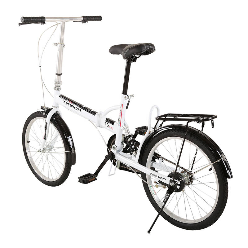 泰玛珑20寸高碳钢变速折叠自行车男女款减震碟刹铝圈 特惠版带货架 单