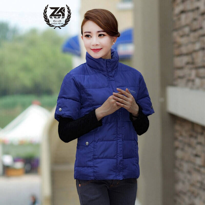 扎卡湾 2014冬装新款中老年棉服女 大码女装半袖加厚妈妈装棉衣女 01