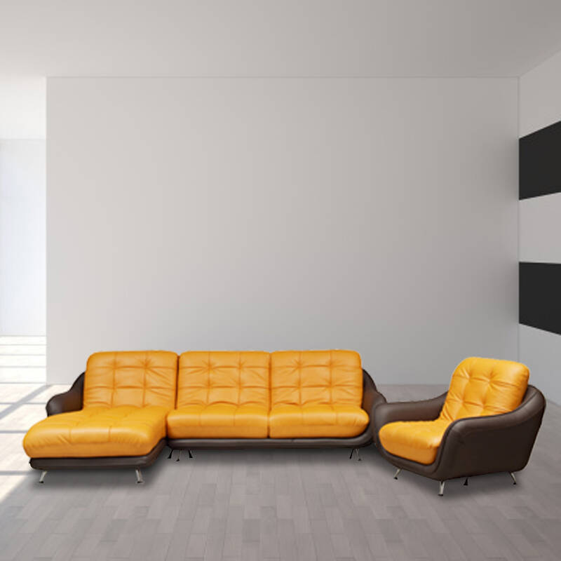 迪诺雅家具沙发 简约现代大客厅真皮艺沙发 转角组合沙发