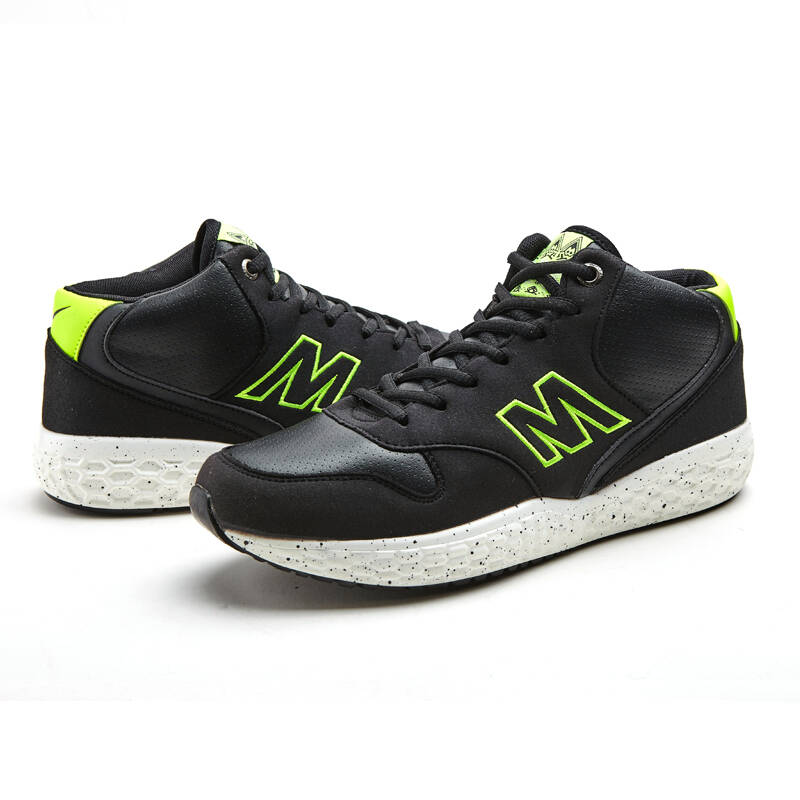 双星(double star)m-sc5130 秋冬皮面舒适复古慢跑鞋 男休闲鞋 黑绿