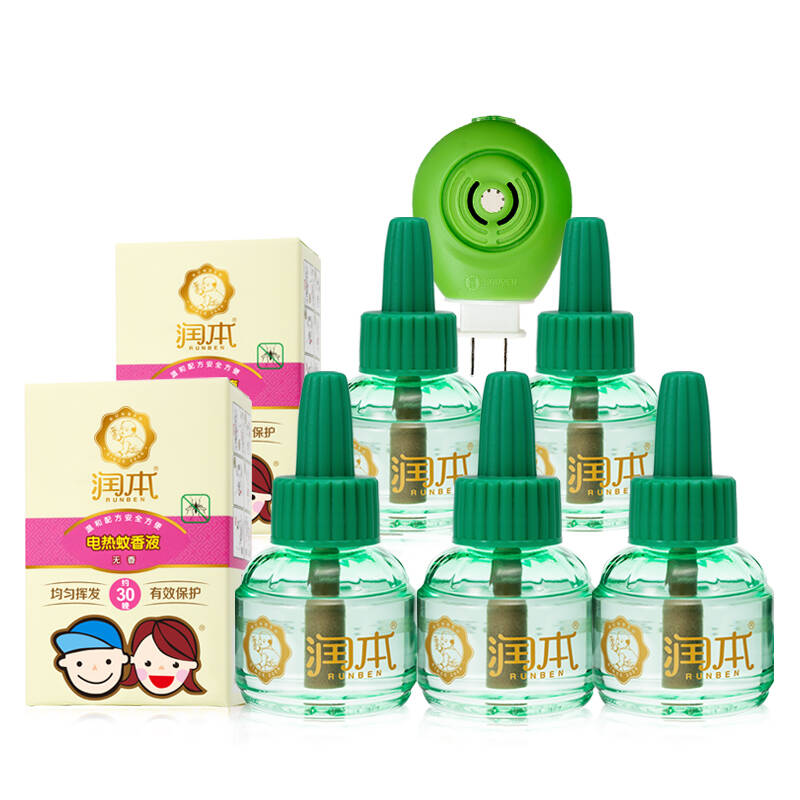 【京东超市】润本(runben)电蚊香液套装 婴儿驱蚊液(无香型)液5瓶 1