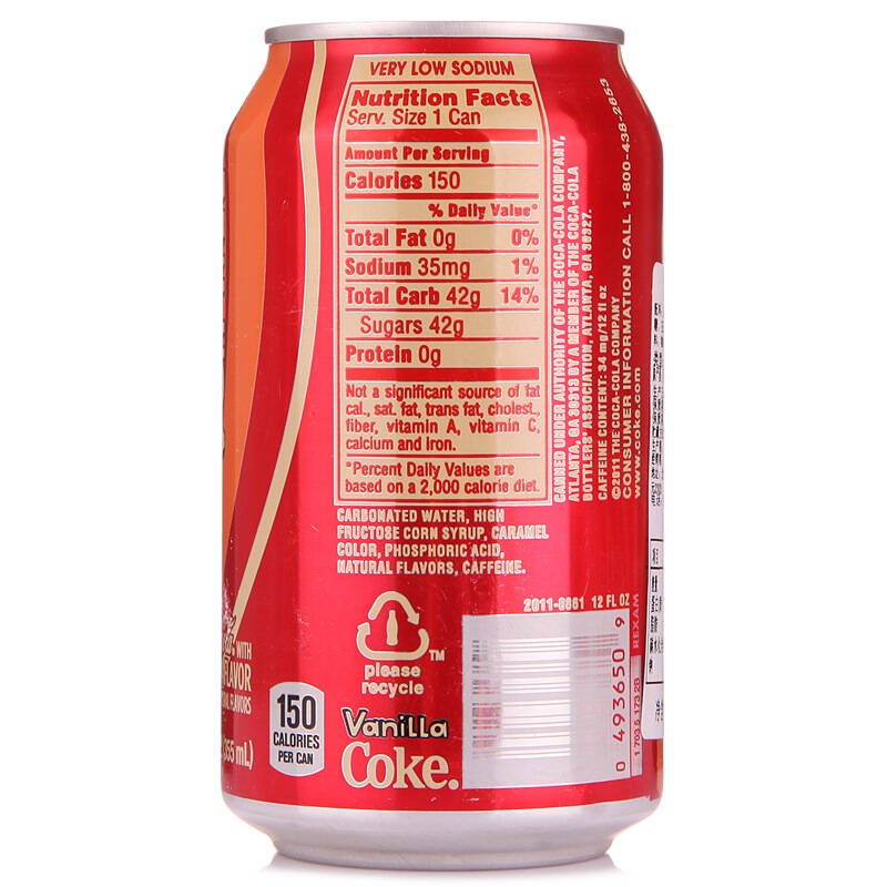 美國進口 coca-cola 可口可樂香草味355ml*12 整箱裝