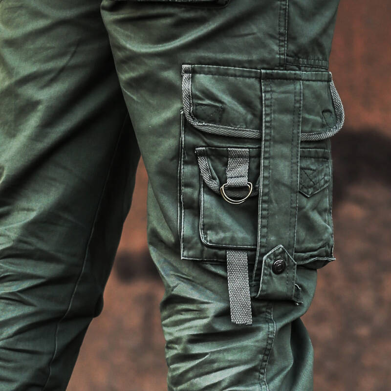 米夏什休闲裤春秋男士宽松多口袋军装裤休闲大码工装裤 zk057 黑色 34