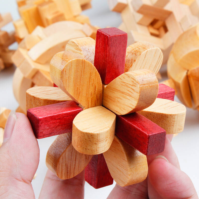 白领公社 鲁班锁 儿童成人益智力玩具 早教木质积木玩具积木拼图孔明