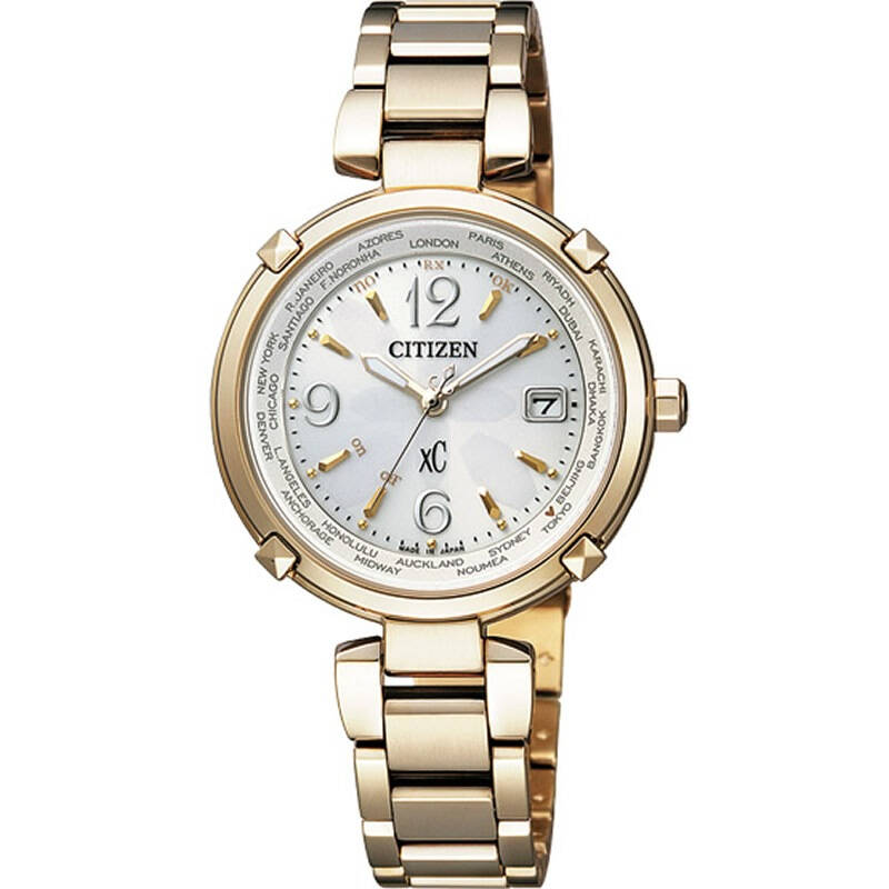 西铁城(citizen)手表 光动能电波钛合金镀玫瑰金女表ec1042-51a 京东