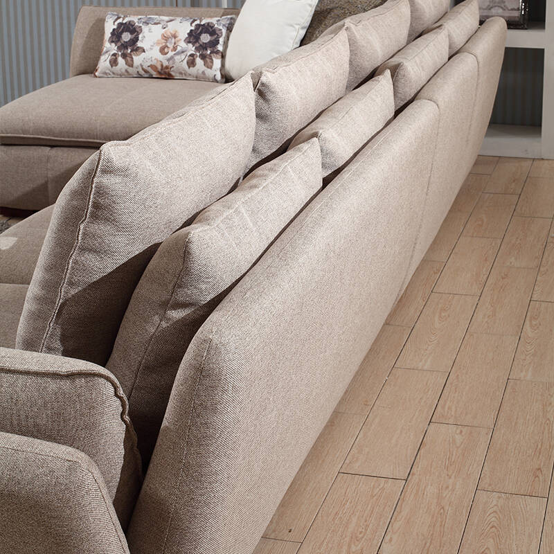 欧瑞家具 北欧转角客厅棉麻布艺沙发组合 线下同款 单人位 三人位 面