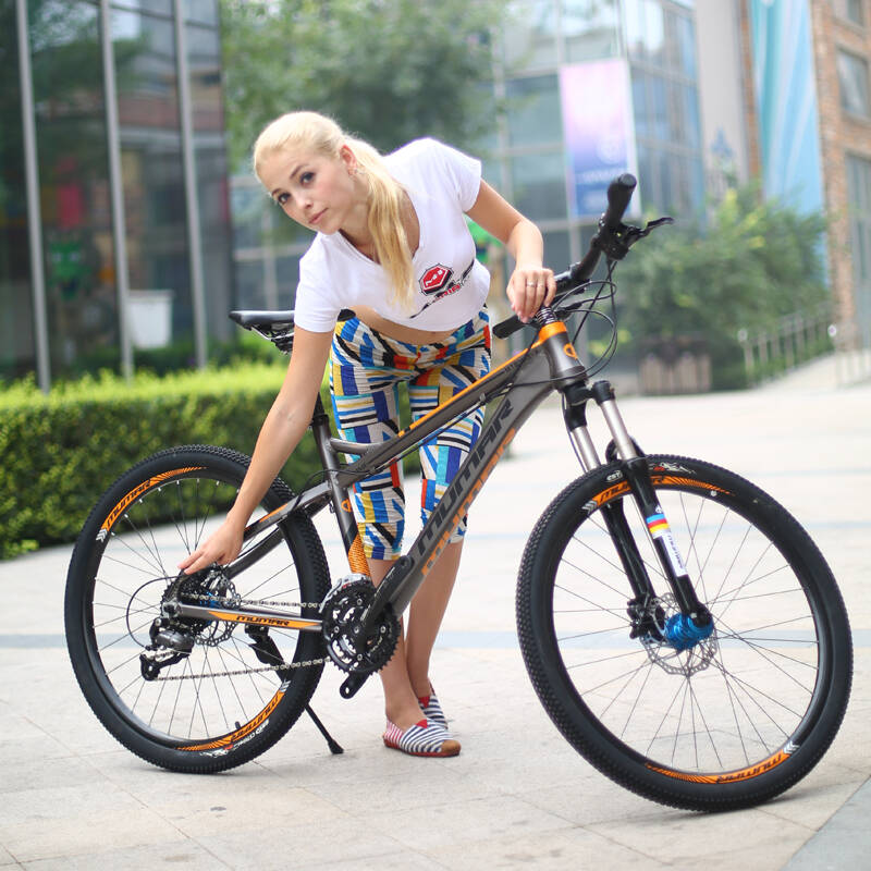 mumar/牧马人 新款撒哈拉山地自行车 27变速男女学生越野公路单车 双