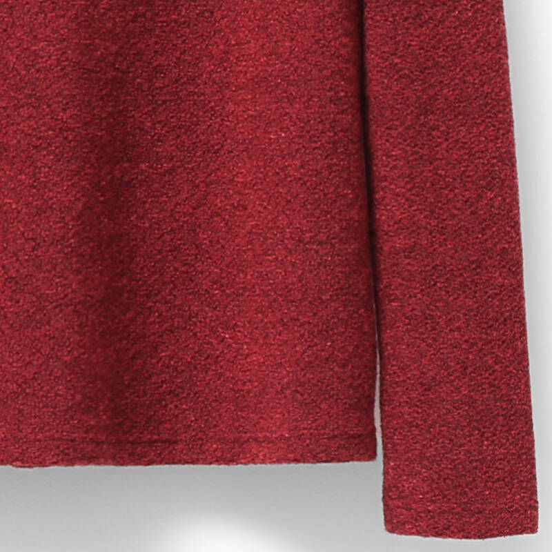 amiiredefine2015冬新文艺大码高领开衩扣钮针织t恤女61571739 绛红