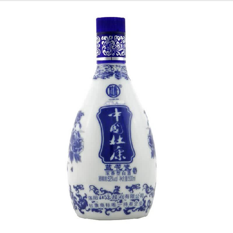 中国杜康蓝花瓷浓香型52度500ml 52度单瓶