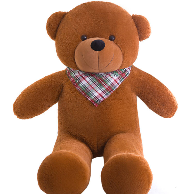 情人节礼物泰迪熊公仔毛绒玩具大号送女友 深棕色方巾款 80厘米