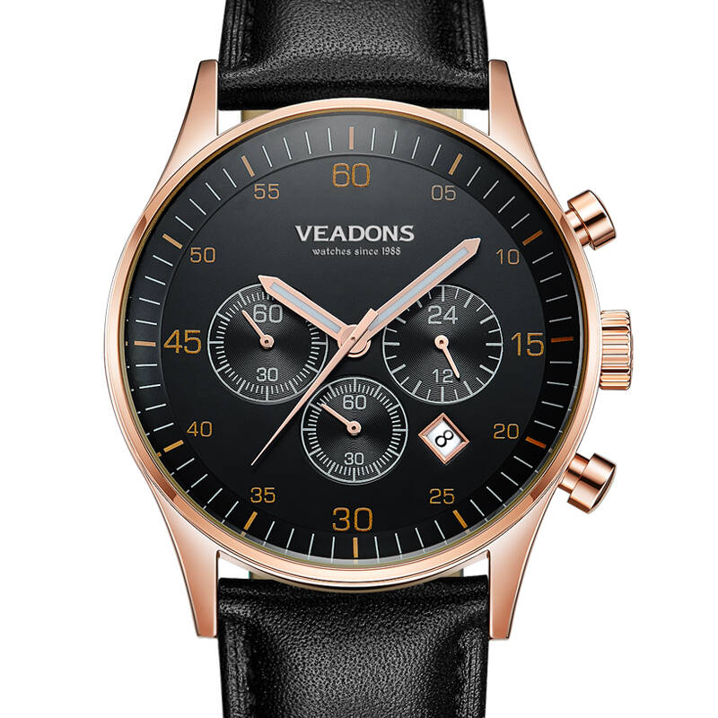 威顿(veadons)男士手表 运动男表时尚精钢多功能学生手表男款 夜光