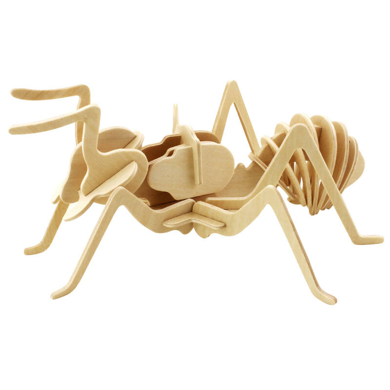 diy木质手工拼装模型儿童益智玩具积木拼插木制生日礼物 jp298蚂蚁