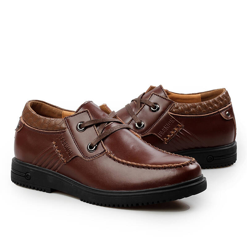 冠军树 2015新款 商务休闲鞋男 内增高皮鞋 705 咖啡棕 38