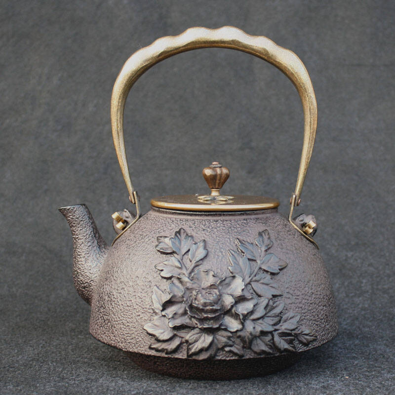 寿山堂 无涂层铁壶 原装进口 日本铁壶 国色天香1.2l