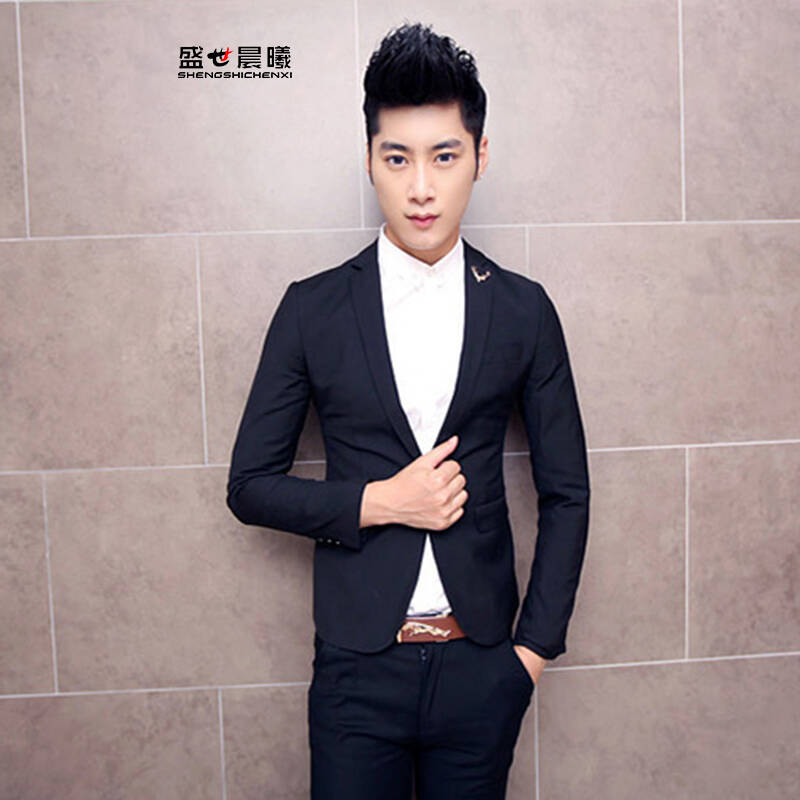 盛世晨曦秋冬男装男式修身个性韩版时尚休闲小西装西服 加大码 204