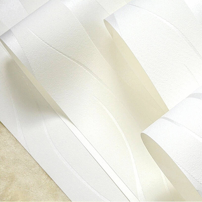 客厅电视背景墙简约3d立体植绒无纺布壁纸 卧室满铺墙纸 924象牙白