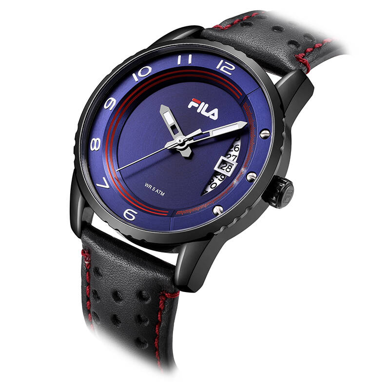 斐乐(fila)皮带石英表日历男表时尚运动男士手表flm38-786-001