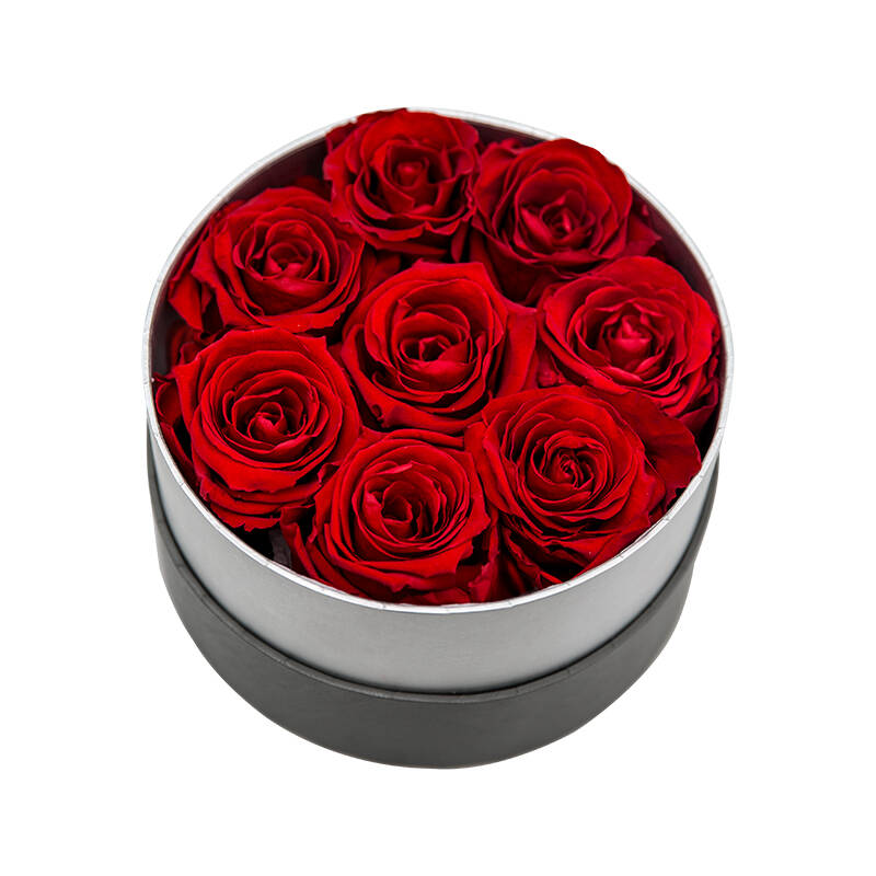 roseonly 玫瑰永生花礼盒满满的爱柔情嫣红圆盒女生情人节礼物