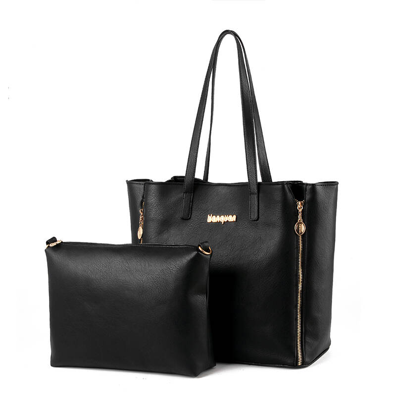 luxe 女包2015秋冬新款时尚休闲手提单肩斜挎包子母包黑色大容量包包