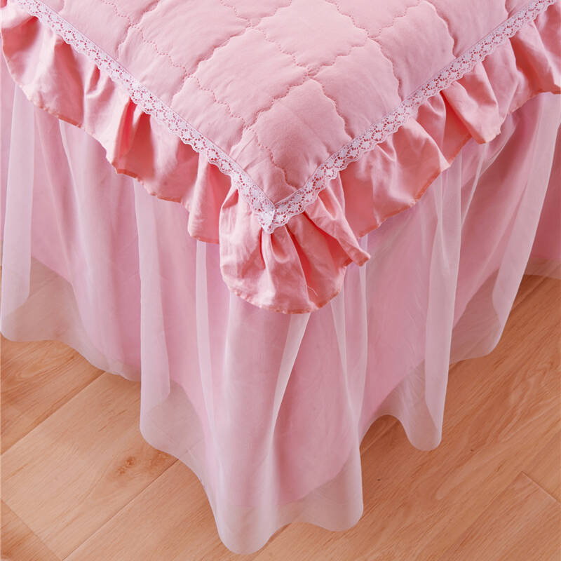 木儿闪购 床裙床罩床单床罩单双人 粉色恋人(床裙单件) 180*200cm