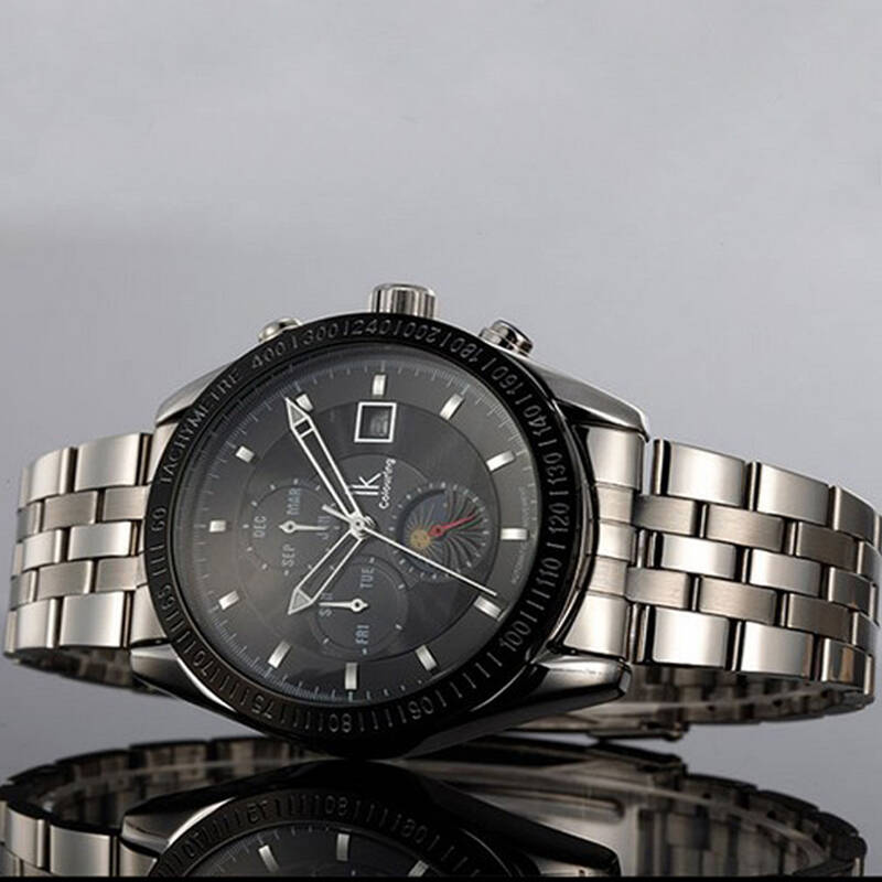 阿帕琦(ikcolouring)手表全自动机械表星期日历多功能钢带表98211