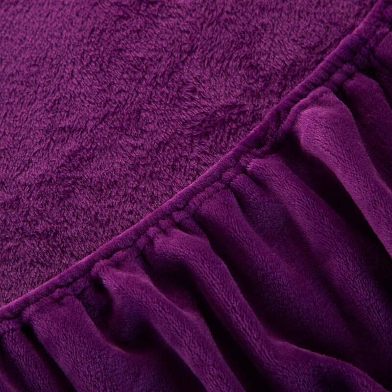 8米床 加厚法莱绒珊瑚绒保暖床单席梦思床垫保护套 深紫 150x200cm
