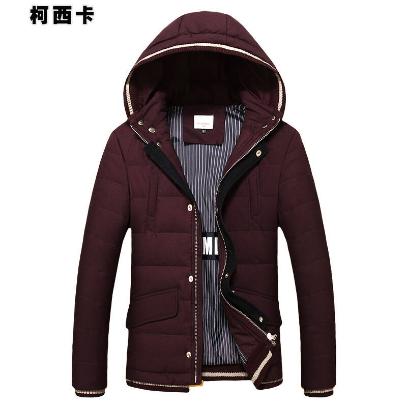 柯西卡2015冬季男士中长款超轻薄羽绒服韩版修身青年连帽大码加厚外套