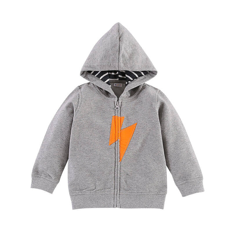 贝贝帕克男女童春款针织连帽前开卫衣儿童卫衣拉链衫宝宝上衣外套 深