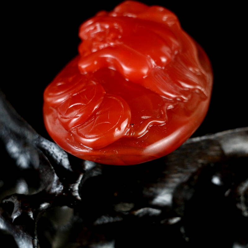 南红玛瑙樱桃红虎头挂坠 52g 【隆菲珠宝】