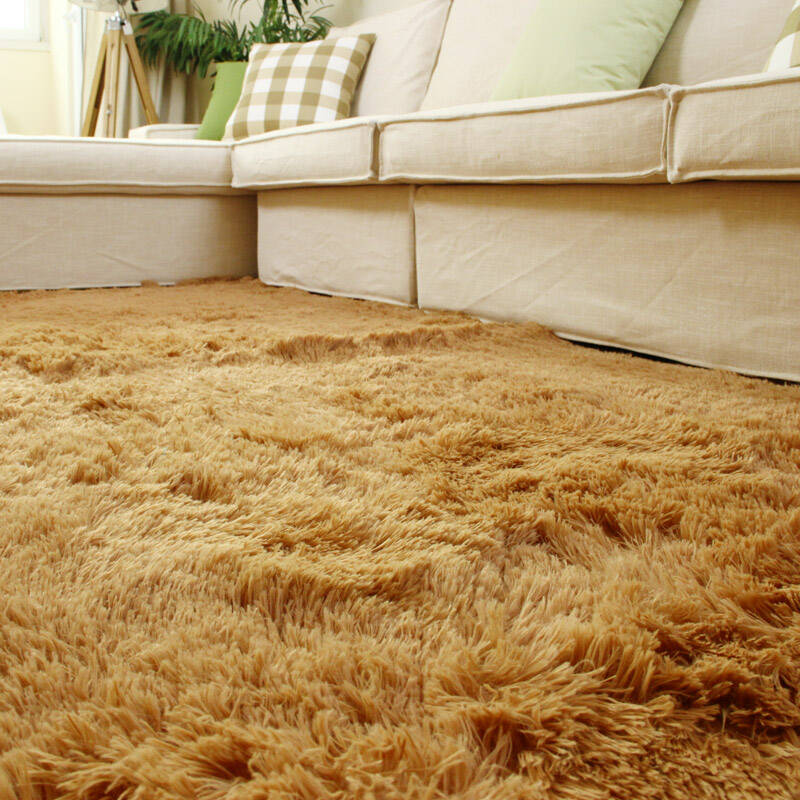 迈亚 高毛丝绒地毯客厅卧室茶几床边丝绒地毯160*230cm驼色