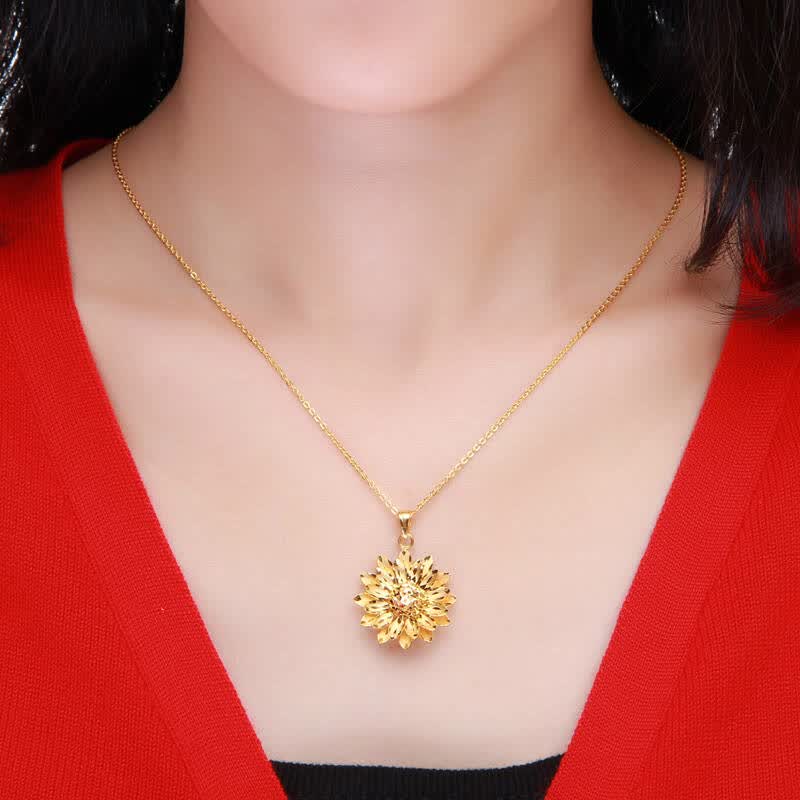 钻石快线 黄金吊坠摩尔硬足金向日葵吊坠 女款金向日葵吊坠 4.75-4.85