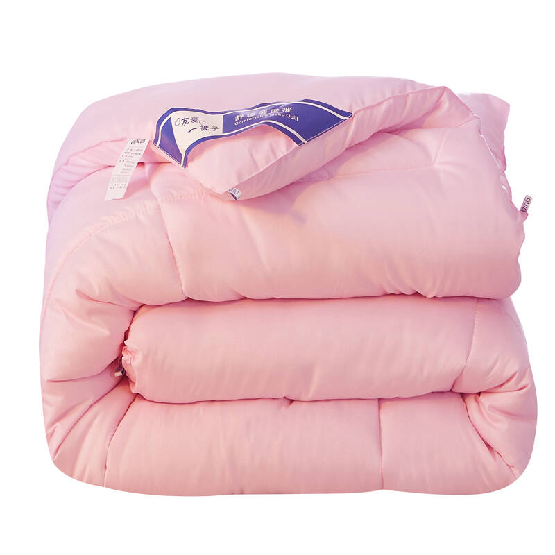 被子冬被纤维被柔软磨绒欧式压花单人双人被子四季被芯 多款任选 粉色