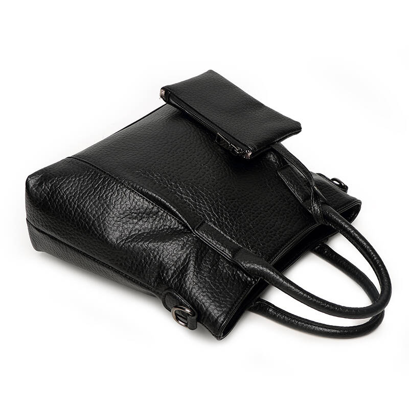 加姿coazee新款牛皮女包单肩包女手提包 子母包斜跨包牛皮大包包 香槟