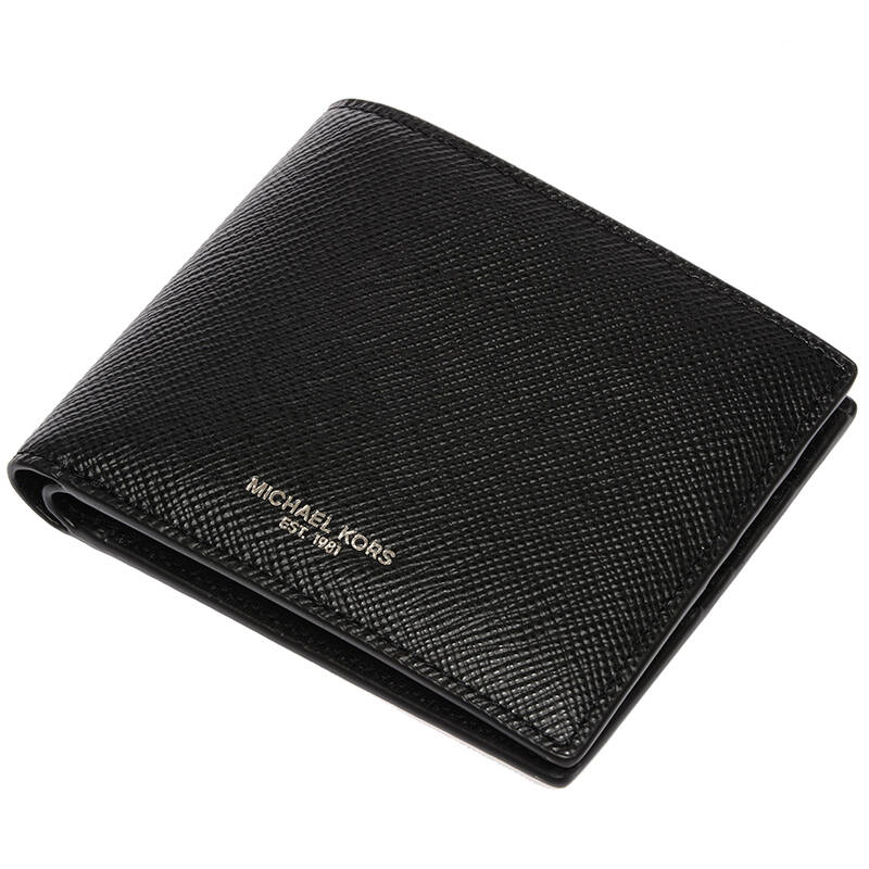 michael kors 迈克·科尔斯 mk 男士黑色牛皮短款钱夹 39f5lhrf1l