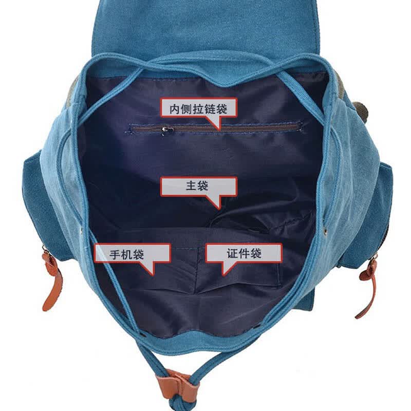 帆布包包双肩包男背包女韩版潮包中小学生书包双肩背包 黑色