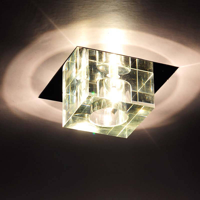 韩鹿led水晶过道灯 玄关灯 走廊灯 阳台灯 门厅灯 正方形吸顶灯 射灯