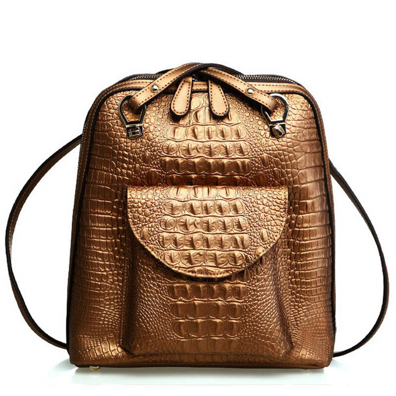 banff班芙 2014秋季新款 真皮女包双肩包女包斜跨包小包 土豪金