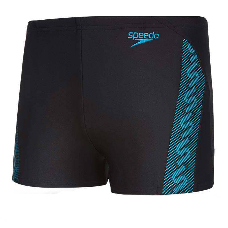 speedo速比涛 青少平角泳裤 运动健身儿童泳衣 游泳温泉游泳裤 浅蓝色