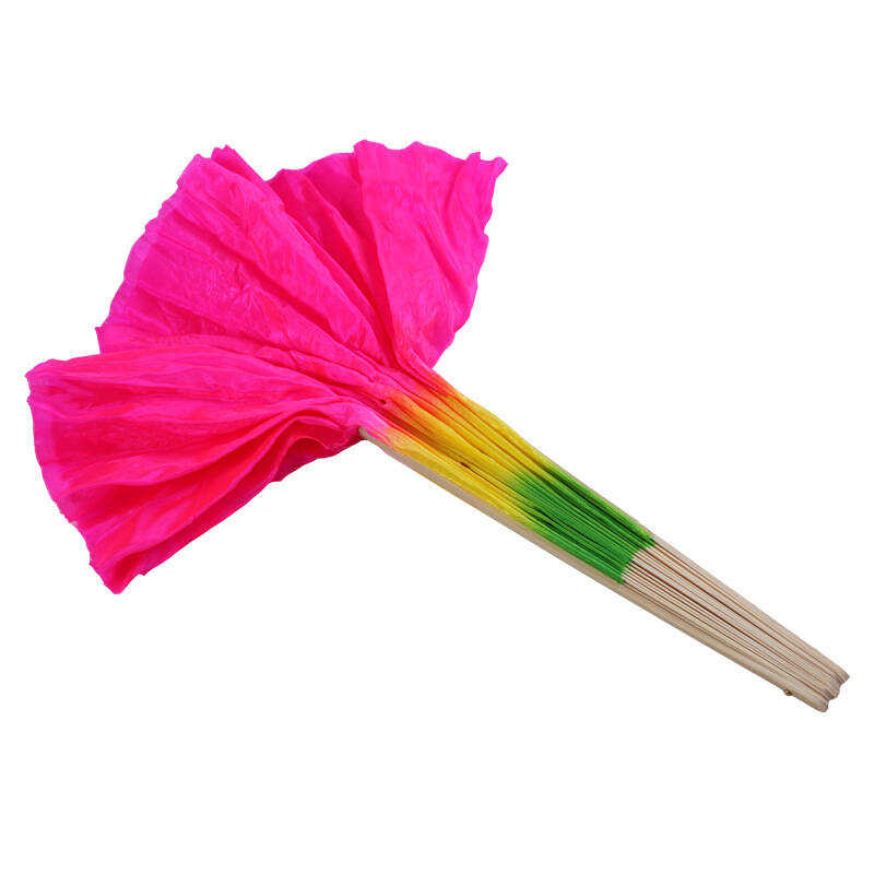 红舞鞋1尺绸扇舞蹈扇子秧歌舞扇子广场舞表演扇子道具90075 玫红右手